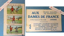 ● Angers: Aux Dames de France 25 rue Lenepveu advertising + drawing on the back