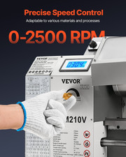 Tour À Métaux De Précision 210X370 Mm 550 W 0-2500 Tr/Min Vitesse Variable