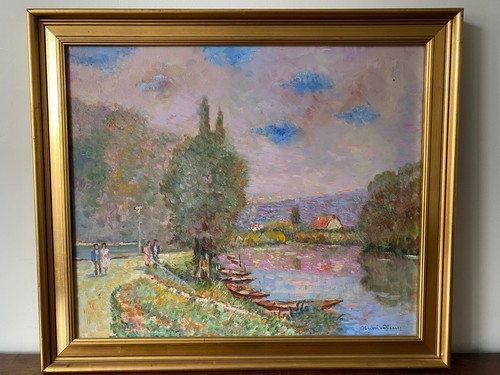 Huile sur toile signee henri - sur,