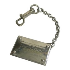 Auth Louis Vuitton Porto Cle Aventur Keychain Key Ring Charm Plate M95279 Silver