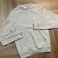 Lacoste Sweatshirt Mens Large Gray Chine Crewneck Kangaroo Pocket Classic Fit