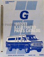 1993 Chevrolet GMC G Van Maître Parties Livre Catalogue Beauville Rallye Vandura