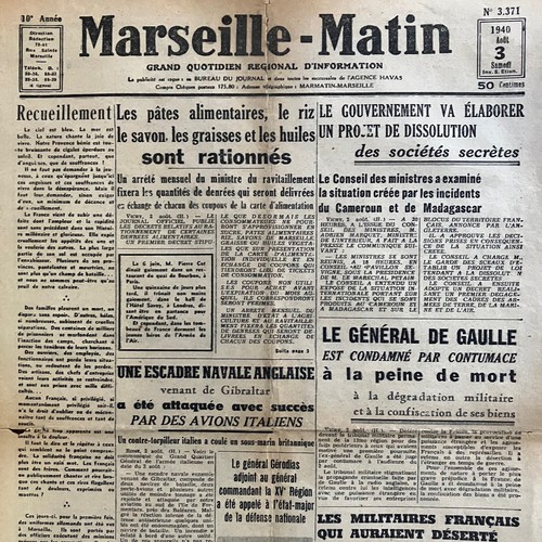 Journal marseille soir ww2 - journal, marseille-soir