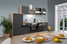 Cuisine équipée kitchenette Chêne Noir, Merle 280 CM