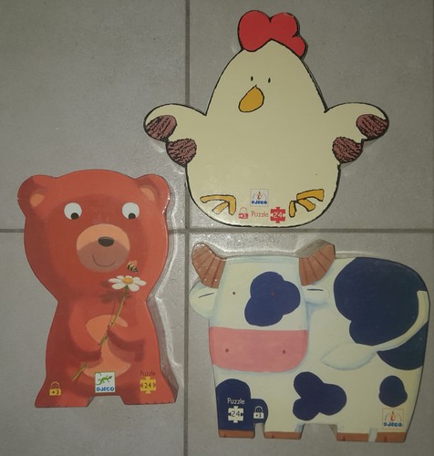 Lot puzzles djeco animaux - puzzles,