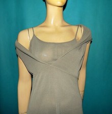 SARAH PACINI robe beige marron fendue côté Taille 38