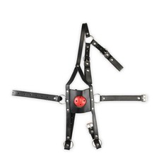 Masque cuir bâillon gag-ball