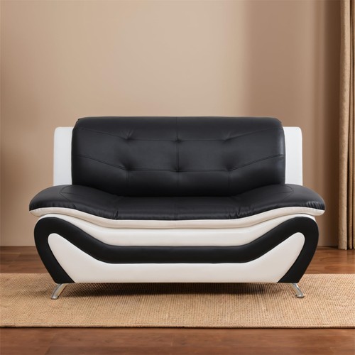 Black white leather - black,