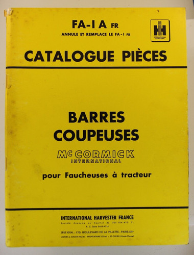 Catalogue pièces barres de - ih,