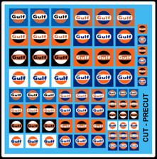 Decals GULF RACING 1/43 1/32 1/24 1/18 Water slide décalcomanies scalextric slot