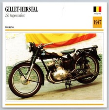 GILLET-HERSTAL 250 Superconfort 1947 Belgium Edito Service Atlas Motorcycle Card