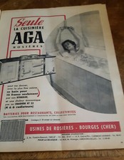 VINTAGE 1955 AGA ROSIERES COOK ANTIQUE PRESS AD