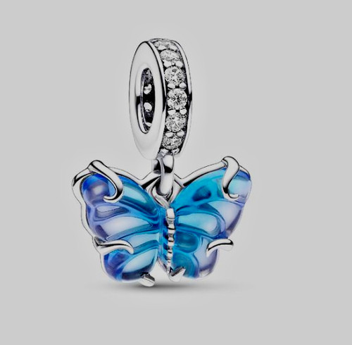 Charm pandora papillon - charm, bleu
