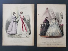 Lot 2 Gravures de mode  La Toilette De Paris Journal Des Dames Robe De Communion
