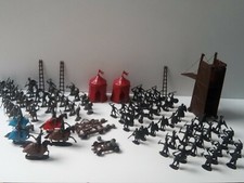 Knight + Horses + Drawbridge Tent Game Lot Toys Figures Warrior 