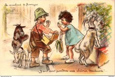 S21905 postcard illustrator Germaine Bouret - The cheese merchant