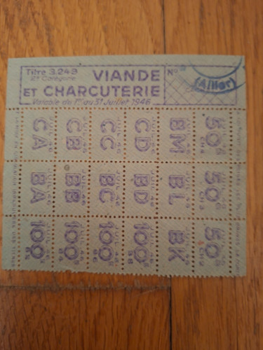 Rationnement feuille de - feuille,