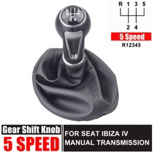 MT 5 Speed For SEAT IBIZA IV A2009 2010-2017 Gear Shift Knob Shifter Lever Boot