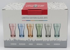 6 Coca-Cola McDonalds different languages set drinking glasses 2015 NIB