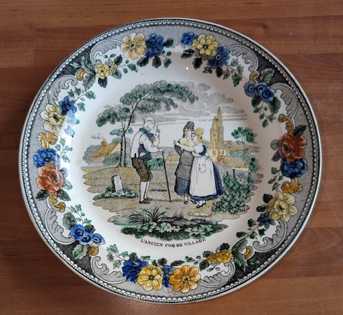 Assiette montereau polychrome - montereau,