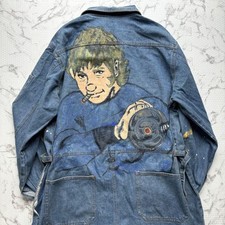 Cobra painted denim jumpsuit vintage salopette  size M Indigo Blue Authentic