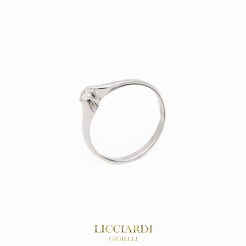 Bague solitaire femme blanc - or,