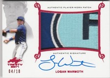2017 LEAF TRINITY LOGAN WARMOTH SS JAYS ROOKIE LOGO PATCH AUTO RED /10 SSP HOT!