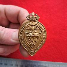 WW1 Carnarvonshire Volunteer Regiment VTC Cap Badge Brass