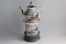 Paris Porcelain Herbal Tea Maker Winter Landscape Empire 19th Century (73754)