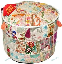 Couvre Pouf Ottoman Floral
