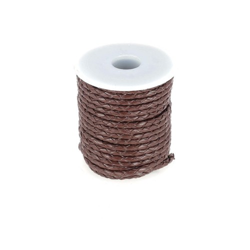 Lacet cuir pigmenté rond - cuir,