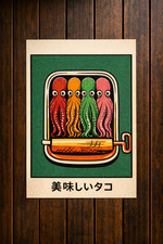 Poster Japanese Octopus Beer