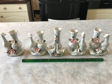 ANCIEN SOLIFLORE OIE CYGNE CERAMIQUE  PORCELAINE MARIAGE COMMUNION BAPTEME ...