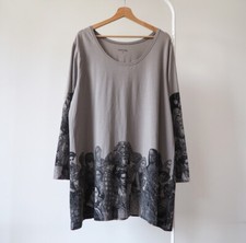 Hebbeding designer tunic dress art painting natural designer L XL (R11)