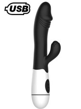 Vibromasseur rabbit USB noir
