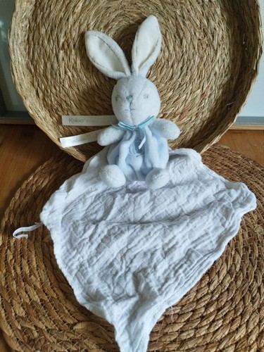 Doudou lapin perle bleu