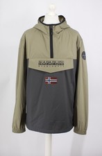NAPAPIJRI MENS FESTIVAL ARPER JACKET HOODED PULLOVER  XXL GREEN GREY RRP £100 AD