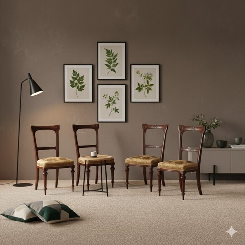 Chaises anciennes acajou tissu - chaises,