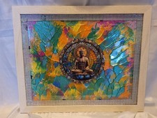 Cadre en bois  Bouddha 54,5x45