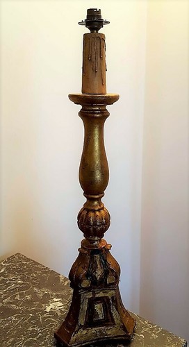Bougeoir ancien bois - bougeoir,