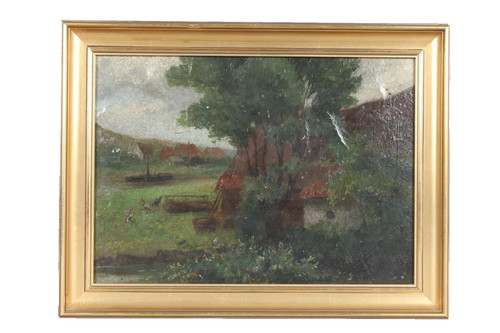 Tableau ancien huile - tableau,