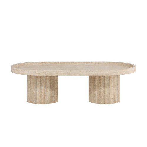 Table basse effet travertin - table,