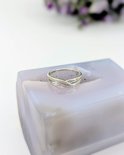 Bague croissée blanc - bague, or