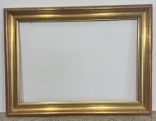 Cadre ancien doré à décors perlé 10P Feuillure: 38,5x55,5cm Entier: 48,5x65,5cm