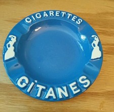 Cigarettes Gitanes “Gypsy” Ceramic Ashtray France Vintage *chip, hairline crack 