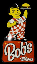 PORCELAIN BOB'S  ENAMEL SIGN 36X22 INCHES