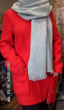 Grande écharpe chaude COS 100% LAINE moelleuse châle doux bout gris clair 200...