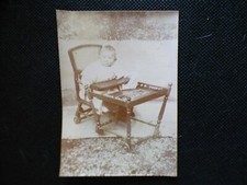 Original Debut Photo 20th Child in Folding Child Chair 