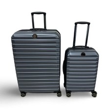 Delsey Helium Edge 2-Piece Luggage Spinner Hardside Set 30" & 22" in Gray NEW