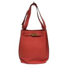 HERMES So Kelly 22 □R Stamp Rouge Pivoine GHW Taurillon Shoulder Bag #785